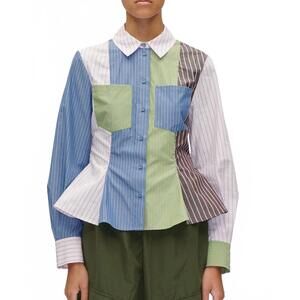 NEW STINE GOYA pocket puplim shirt in multistripes mix